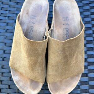 Papillio by Birkenstock Women's Tan Suede Slides